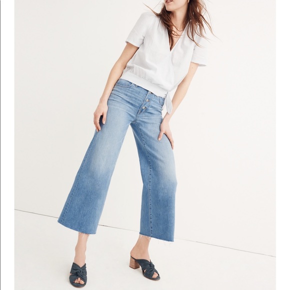 Wide-Leg Crop Jeans: Button-Front Edition - Picture 4 of 4